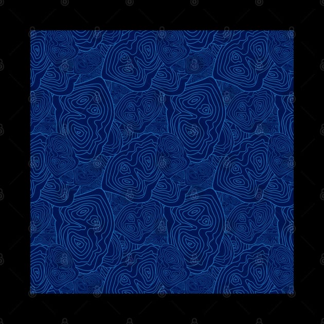 Topographic Map Pattern Blue Version by Design_Lawrence