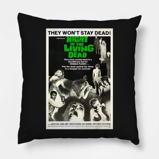 Night of the Living Dead Classic! Pillow by ZippyFraggle1