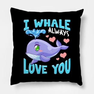 Cute & Funny I Whale Always Love You Animal Pun Pillow