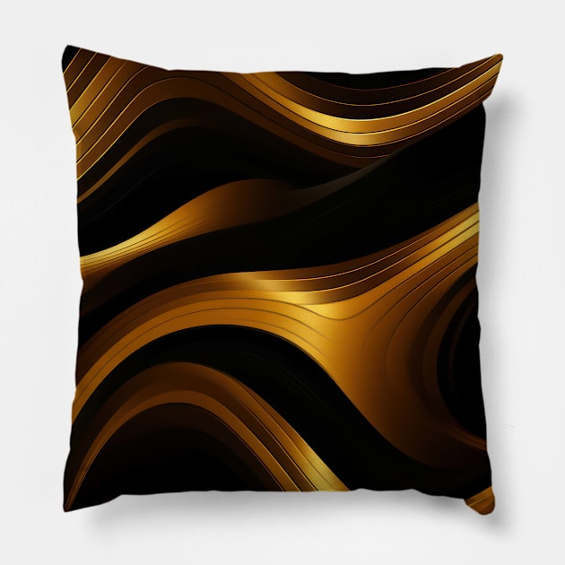 Golden Harmony: Abstract Stripes in Luxe Gold Pillow by star trek fanart and more