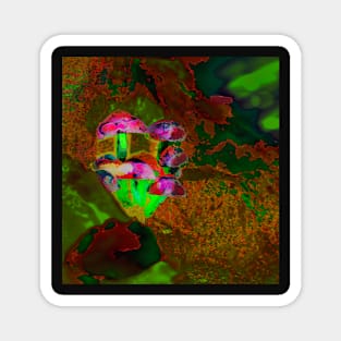 psychedelic mushrooms neon colored Magnet