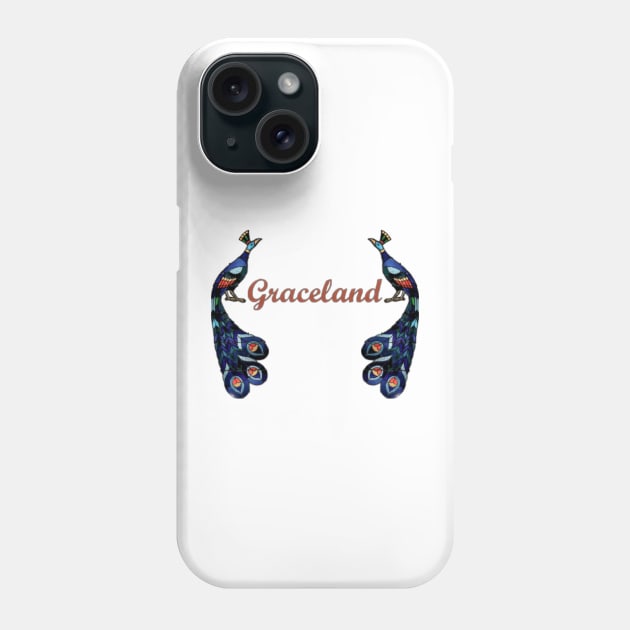 Graceland Peacocks red Phone Case by Elvis In Leather