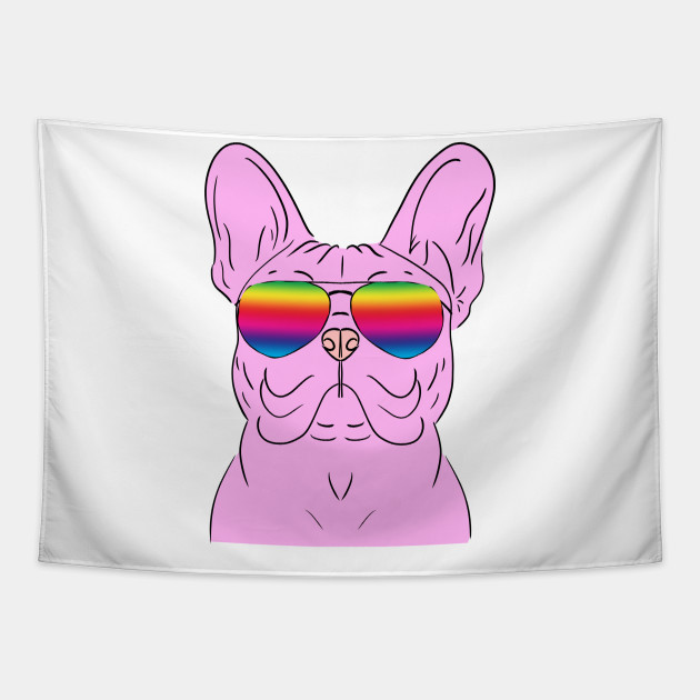 Hipster Pink Frenchie French Bulldog Dog With Rainbow Sunglasses Digital Drawing Gift Ideas For A Frenchie Mom Frenchie Dog Tapestry Teepublic Since the popular french bulldog is intelligent this may make training easy, but you might also find. teepublic