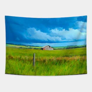 Prairie sky illustration. Tapestry