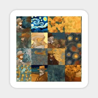 Van Gogh Paintings Mashup Magnet