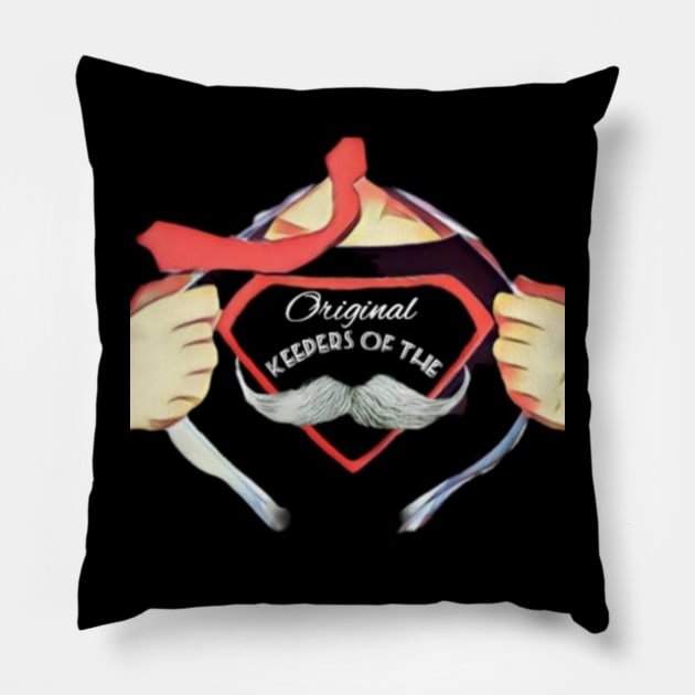 Keepers of the'Stache v2 Pillow by Donut Duster Designs