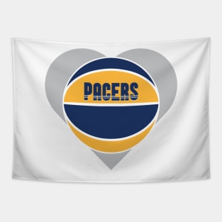 Heart Shaped Indiana Pacers Basketball Tapestry