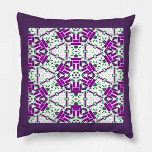 Ultraviolet Purple and Green Dotty Turkish Look Tile Pillow