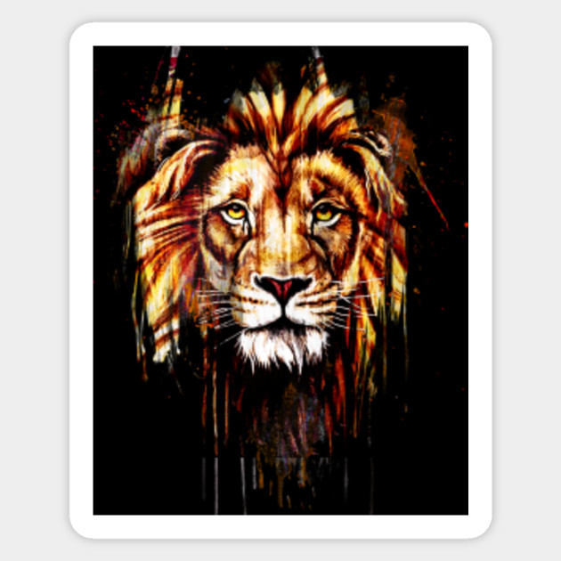Lion Head Painting Lion King Lion Face Sticker Teepublic