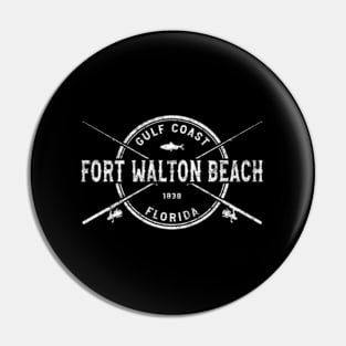 Fort Walton Beach Fl Crossed Fishing Rods Pin