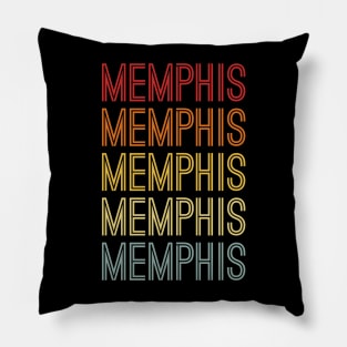 Memphis Name Vintage Retro Pattern Pillow