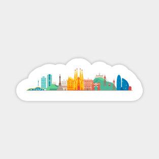 Barcelona skyline Magnet