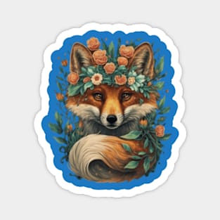 Cute floral fox gift ideas, fox gift ideas , fox kids tee, fox kids hoodie, fox tshirts Magnet