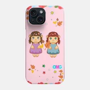 Cute pink twins characters Phone Case