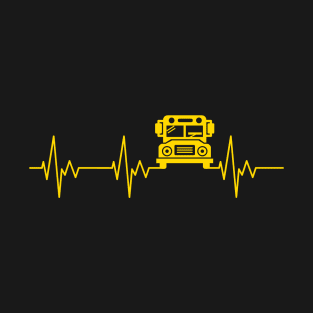 School Bus Driver Heartbeat T-Shirt