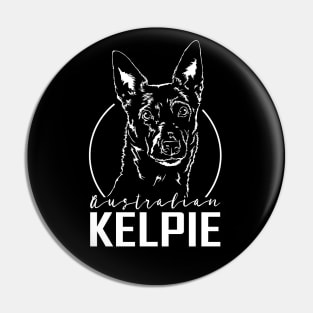 Australian Kelpie dog Portrait Pin