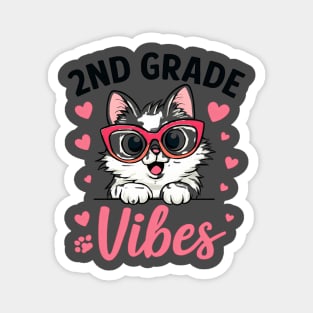 Cute 2nd Grade Vibes Cat Kitten Love Back To School Girls Magnet