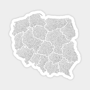 Map of Poland Polka Dot, Polska, Poland Map Magnet