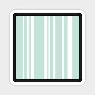 Preppy Turquoise and White Stripes Magnet