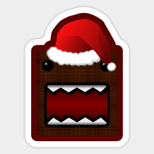 Wallpaper Domo Kun Santa Hat Weird Sticker Teepublic Desktop Wallpaper Free