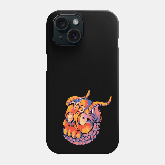 capricorn skull zodiac sign Phone Case by Harsimran_sain