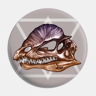 Colored Dilophosaurus Skull Pin