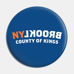 Brooklyn County of Kings (orange, white 2) Pin