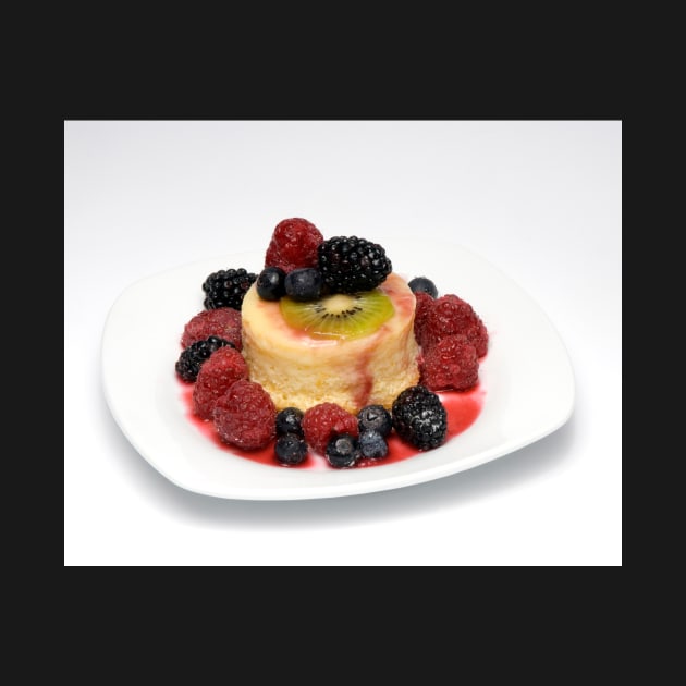 Orange Pudding cake w/ Seasonal Berries by wolftinz