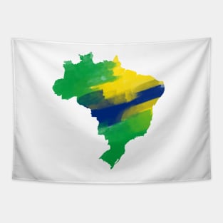 Brazil Map Watercolor Tapestry