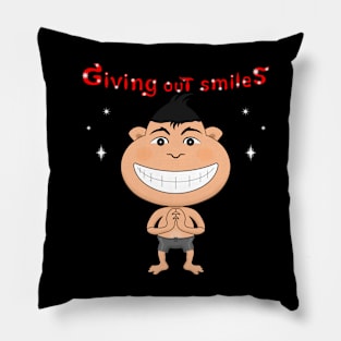 Children giving out smiles Pillow