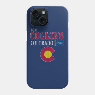 Retro Fort Collins Colorado Flag Vintage Fade Phone Case