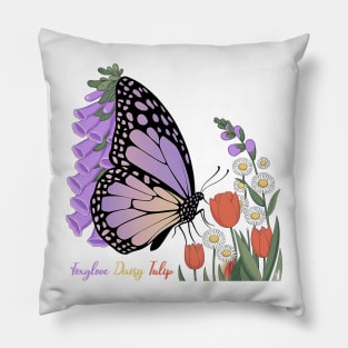 Foxglove-Daisy-Tulip Pillow