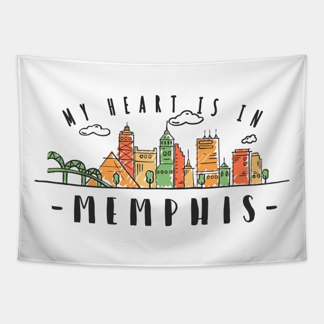 Memphis, USA City Skyline Tapestry by LR_Collections