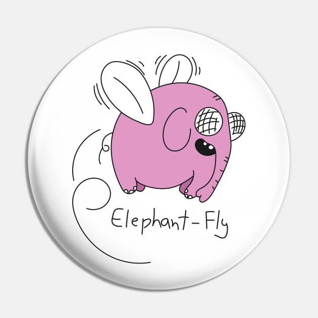 Elephant Fly Pin by SuperMonkeyCrocodile