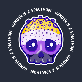 Gender is a spectrum - nonbinary pride skull T-Shirt