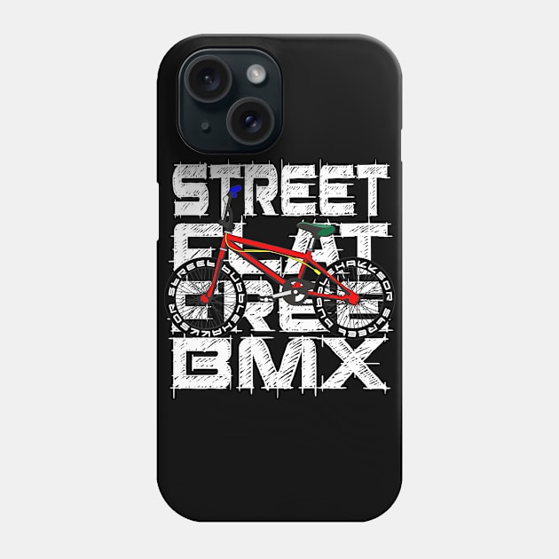 BMX SPORT FLATSTREET FREESTYLE GIFT SHIRT WHITE GESCHENK SHIRT WEISS Phone Case by KAOZ