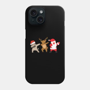 santa pug reindeer dabbing for christmas Phone Case