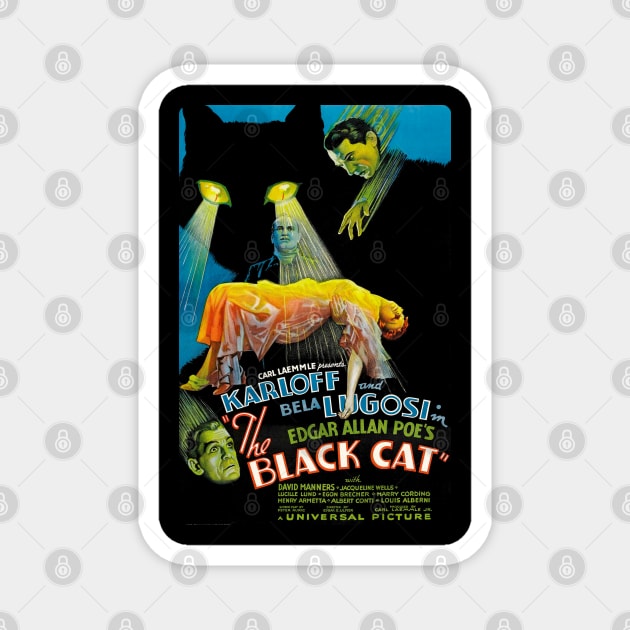 The Black Cat Magnet by Hiraeth Tees