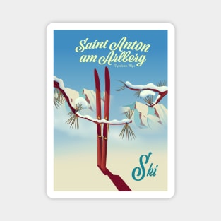 Saint Anton am Arlberg vintage style Ski poster Magnet