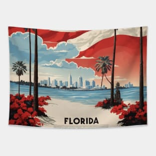 Florida United States of America Tourism Vintage Poster Tapestry