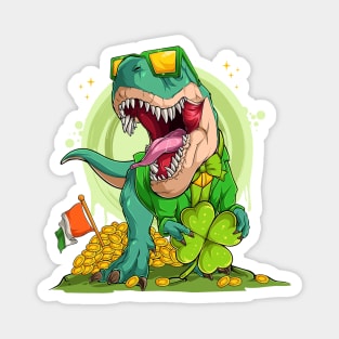 Leprechaun T-Rex St. Patrick's Day Magnet