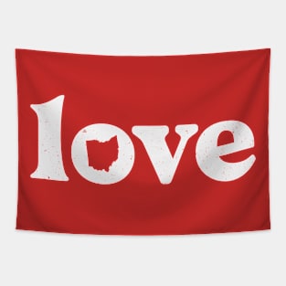 Retro Love Ohio State Outline // Vintage Ohio State Pride Tapestry