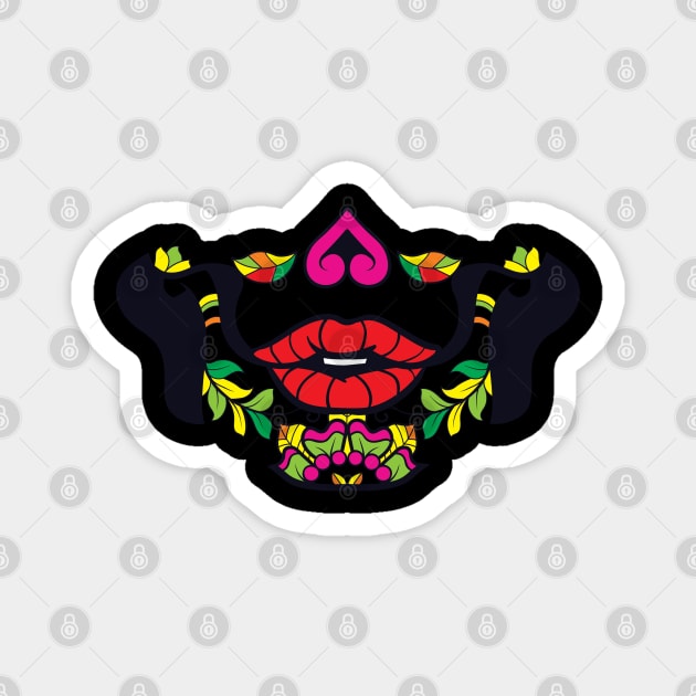 Dia De Los Muertos Sugar Skull Mask Valentina Magnet by aaallsmiles