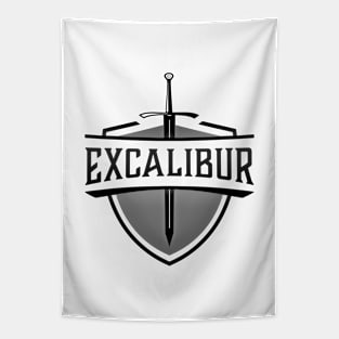 Excalibur The Legendary Sword in the Stone Shield Emblem Tapestry