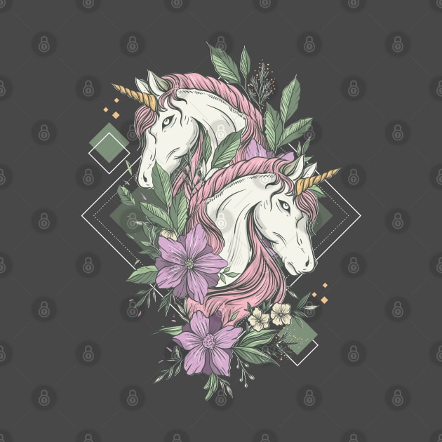 twin unicorn illustration by Skidipap