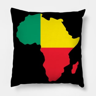 Benin Flag Africa Continent Silhouette Gift for Beninese Pillow