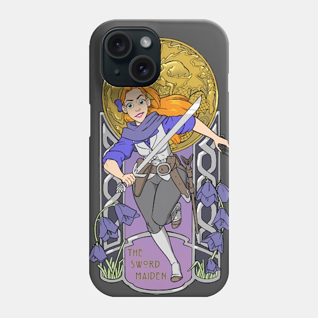 The Sword Maiden Art Nouveau Phone Case by AcornInk