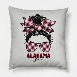 Proud Alabama Girl Letting My Roots Show // Messy Hair Don't Care Alabama Houndstooth Pillow