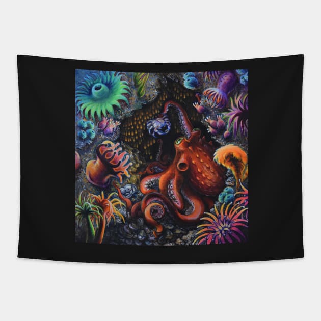 Octopus Garden of Earthly Delights Tapestry by RJKpoyp