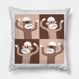 Sock monkey swarm vintage Pillow